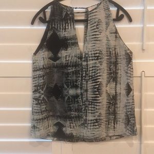 Parker Blue Black Silk blouse.